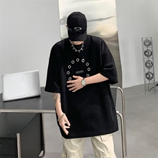 夏季小众金属圆环设计感短袖T恤百搭上衣潮酷T5011，男装T恤，星座1116A-1（原606A）