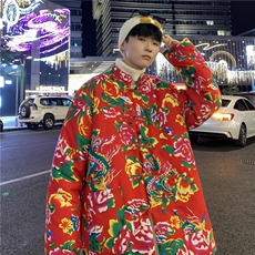 MY207风盘扣加厚保暖东北大花棉衣外套大码男女特色花棉袄潮，男装棉衣，星座115A(原星座507）