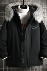 MM48238-P130冬季大毛领棉衣男士大码加厚棉袄男棉服网格，男装棉衣，电商A040A