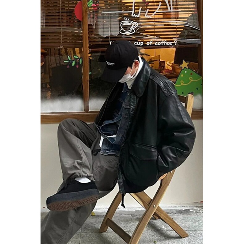 网图现货加厚加棉皮衣飞行员外套1209-1-JK19-P90主推可谈,男装皮衣,星座1209-1
