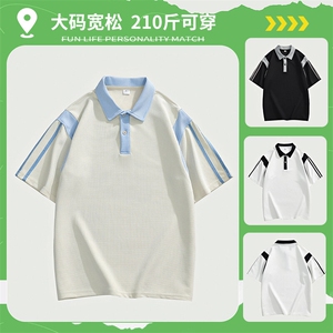 加大210斤可穿夏季新款休闲短袖T恤男宽松百搭POLO打底衫图片