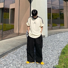 24夏季拼接短袖男女运动美式高街纯棉休闲上衣T恤-T2901特P35现货，男装T恤，星座218-5