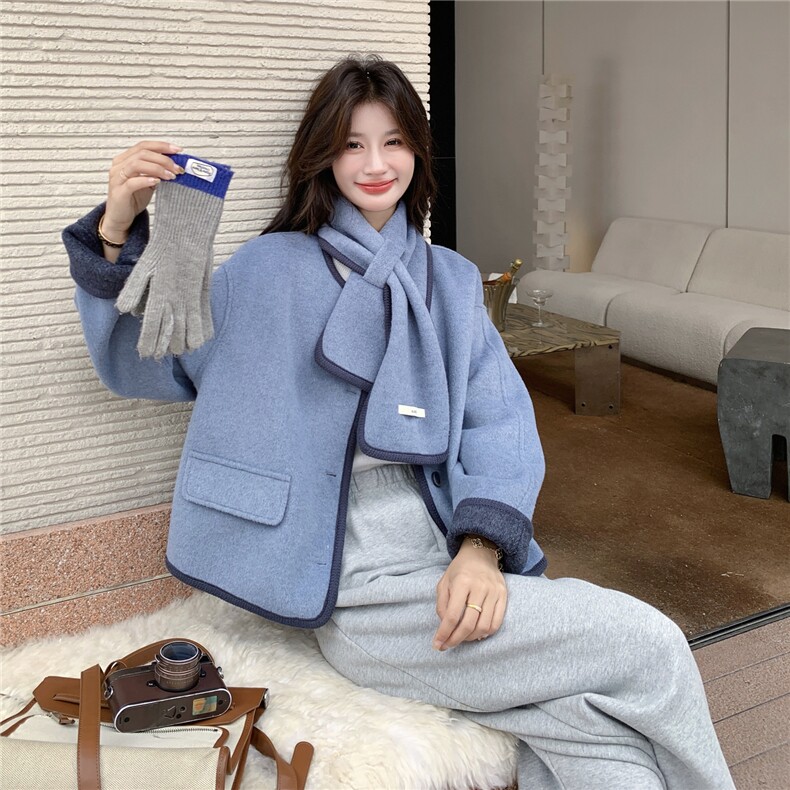 冬装新款现货高品质女士双面毛呢短外套2C271-9569-P175K258,女装毛呢外套,2C271