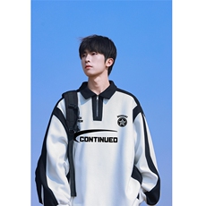 24新款港风山系字母印花华夫格翻领卫衣A247-B741P55控78，男装卫衣，电商A247