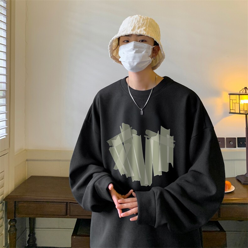 华夫格！秋季上衣男圆领华夫格卫衣男大码长袖t恤男HY57-P30,男装卫衣,电商B367
