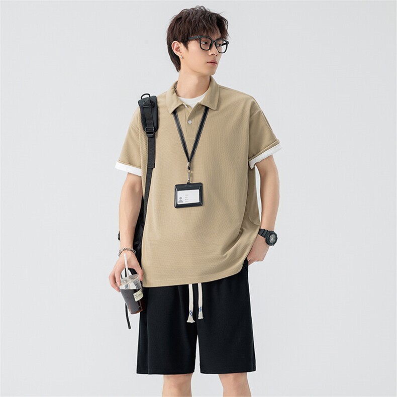 黑色polo衫t恤女高级感夏季痞帅职场成熟轻熟风女装修身正肩短袖,男装休闲套装,星座209