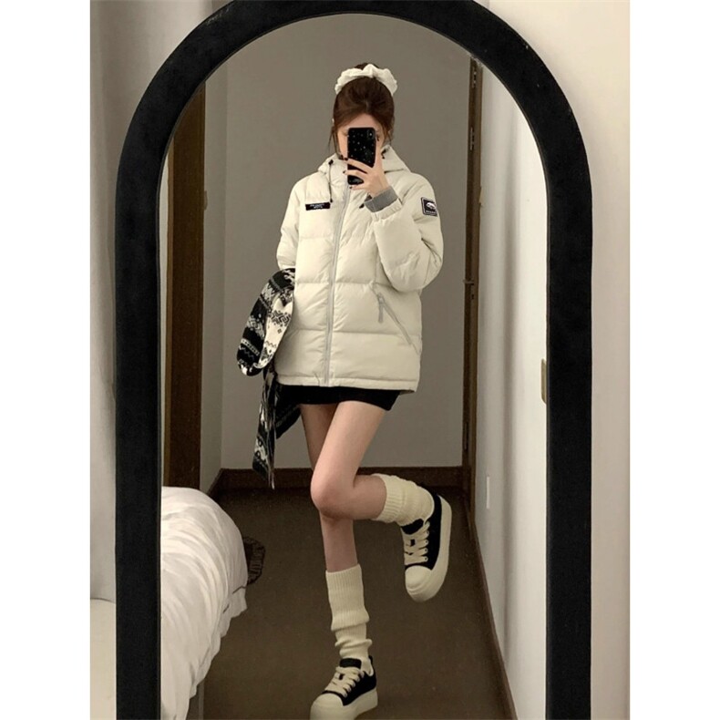 2025新款极寒韩系连帽棉服女短款冬季加厚小个子棉袄情侣学生外套,男装棉衣,星座1210-1