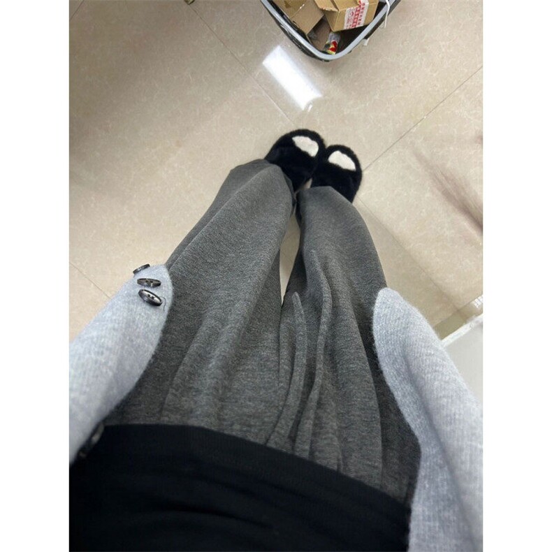 深灰色糯米裤子男秋冬季美式复古慵懒风宽松垂感加绒加厚休闲卫裤,男装牛仔裤,星座313A(原308A-2)