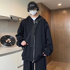 抖音得物高品质二开26春装美式重磅宽松结构双面连帽卫衣外套开衫，女装短外套，电商A443