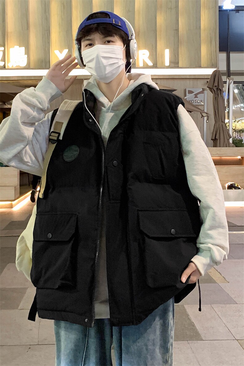 5万件主推M-8XL大码马夹男秋冬季立领工装羽绒棉加肥加厚宽松外套,男装工装外套,星座109