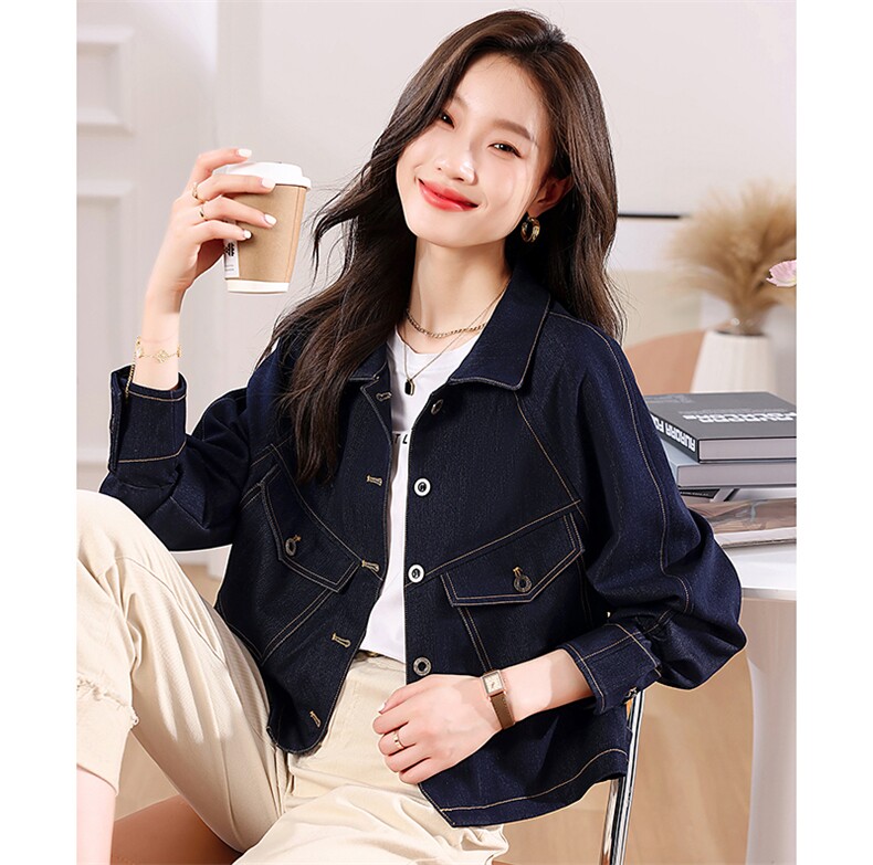 牛仔外套女春秋2023年新款休闲百搭小个子设计感小众短款上衣夹克，女装牛仔外套，浙宝281