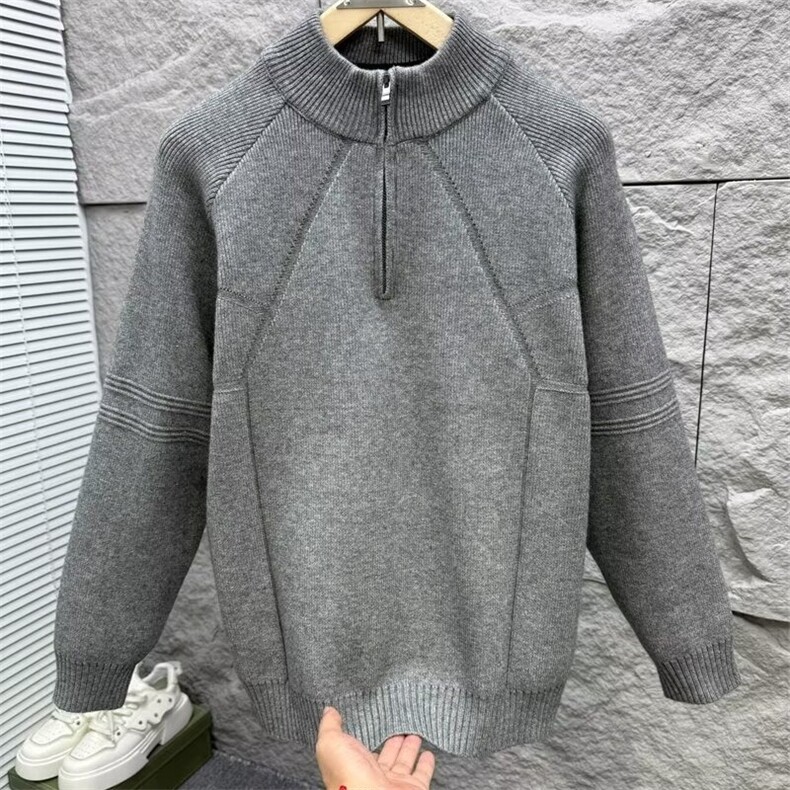 M509-P69半拉链毛衣男高领时尚休闲慵懒风宽松秋冬季男装,男装针织衫/毛衣,电商B323A