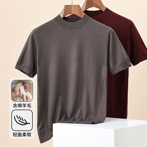 F86855新款短袖薄毛衫含羊毛半精纺可机洗图片