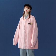 中性风2023秋季新款字母印花港风宽松潮牌潮流夹克G06p55控78，男装夹克，A247A