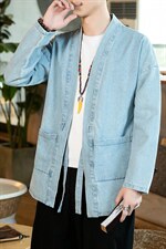 20秋冬大码汉服开衫道袍外套风日系和风男女情侣牛仔F16/P75,男装夹克,钱塘713