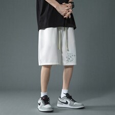 HD74092-P22华夫格短裤男大码宽松五分裤男直筒中裤，男装休闲裤，电商A040