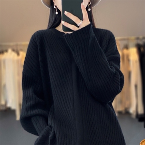 时尚百搭女士宽松显瘦秋冬羊毛衫图片