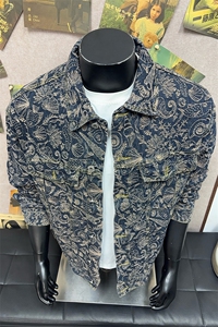 B221美式高街暗黑小众重工艺印花牛仔外套 SY2536-特P70 控118图片