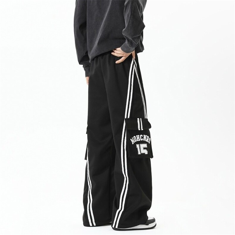 美式工装裤春秋季2026新款男女款情侣服套装加绒阔腿裤子YK88/P50,男装休闲裤,星座506