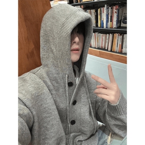 抖音得物保暖立领拉链针织外套秋冬宽松慵懒风纯色毛衣上衣AM047,桔色花裙子搭配什么上衣图片
