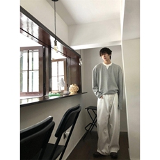 【有货】X1380LL-特P40加绒加厚假两件V领长袖T恤男华夫格卫衣，男装T恤，星座1007（原301D）