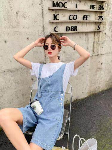 牛仔背带短裤，女装，QY2