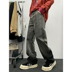 美式vibe街头高街设计感潮牌牛仔裤男女hiphop渐变裤子秋冬长裤，男装牛仔裤，星座601-2