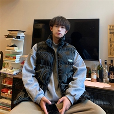 特P50冬季棉服马甲男港风宽松棉衣无袖外套MJM263，男装棉衣，电商B370