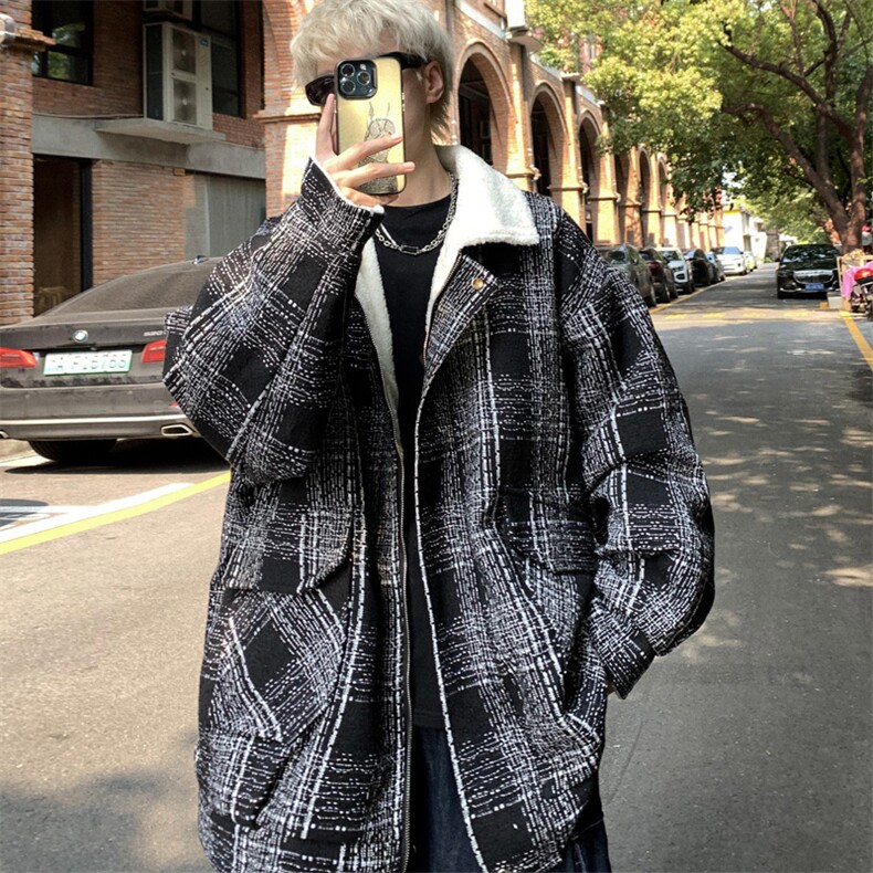 羊羔毛棉服男2025冬季新款休闲外套潮牌棉衣棉袄M199P120控158，男装棉衣，电商A157