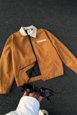 8XL-M春季水洗帆布短款夹克男生vintage美式复古工装外套JK003P98，男装夹克，电商B312