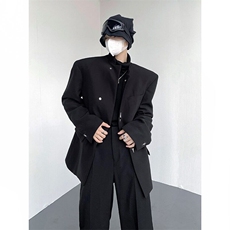 W9233-P68网图现货春新款新中式垫肩西装外套风立领西服夹克，男装夹克，星座1608-2