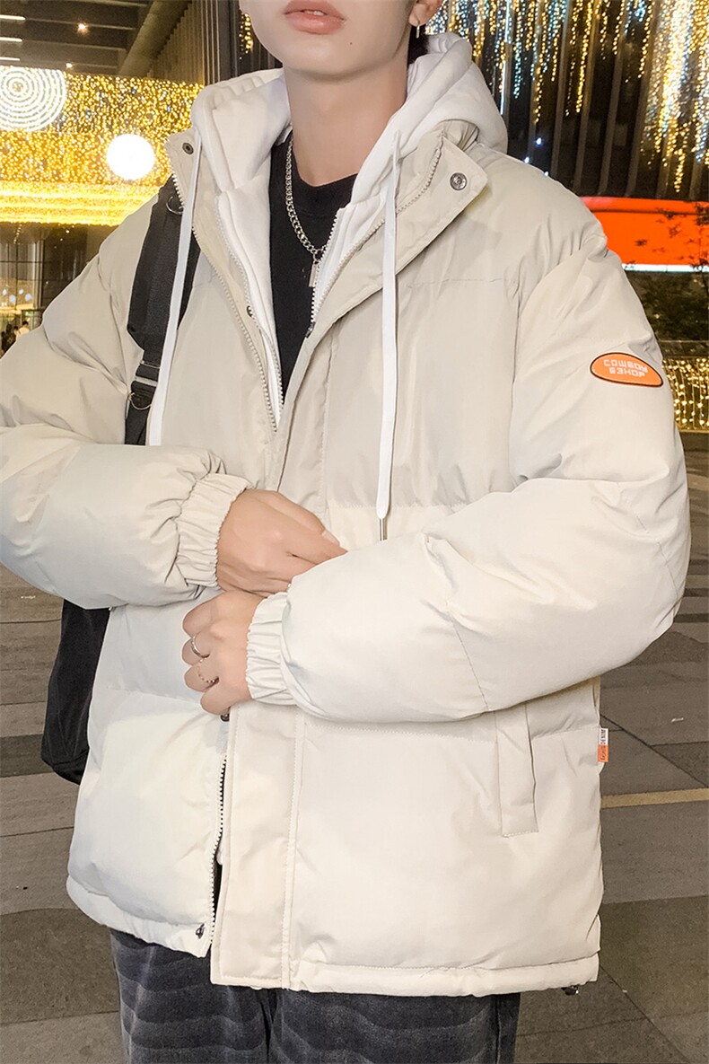 情侣棉服冬季新款假两件套棉衣男士外套宽松百搭连帽棉服MY090-60,男装棉衣,星座1402-1