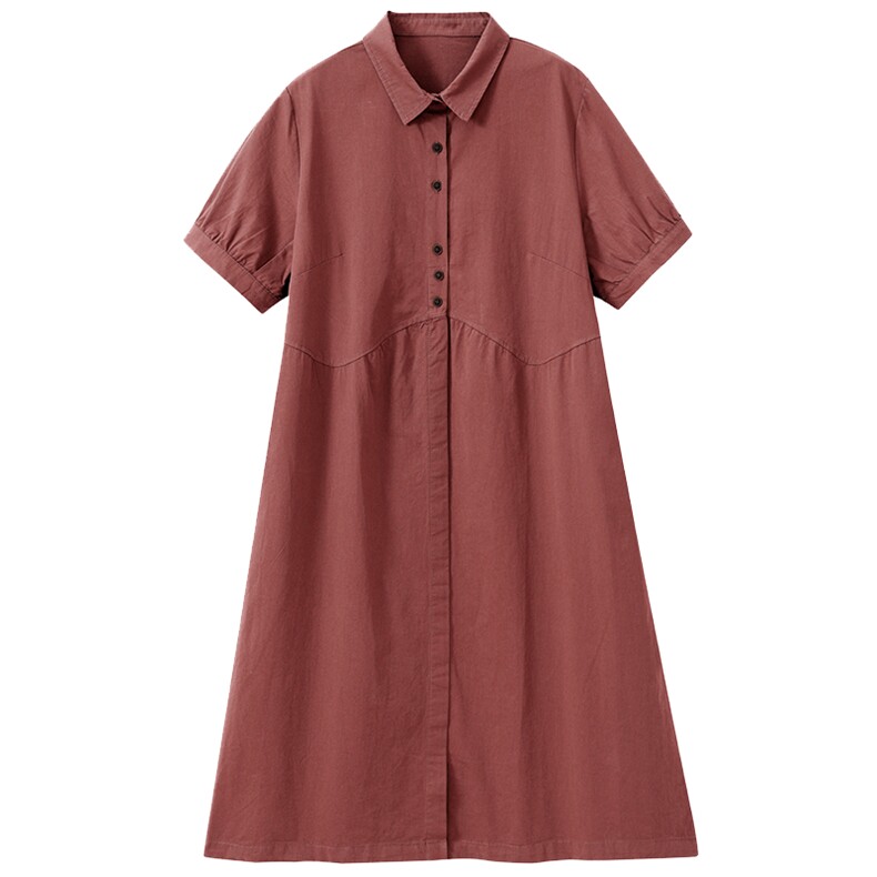 中年妈妈薄款纯棉牛仔连衣裙女2025夏季新款宽松休闲减龄衬衫裙子,女装连衣裙,秋牧寒烟