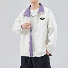 新款现货户外双面穿立领夹克男冲锋衣外套JK901-P75，男装夹克，星座1204-3