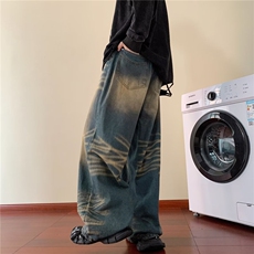 秋冬款时尚潮男百搭宽松宽松牛仔裤男，男装牛仔裤，四季星座218-1