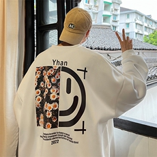 抖音供货、复合360克现货足印花圆领卫衣宽松D223A-WY22879-P40，男装卫衣，电商019-1