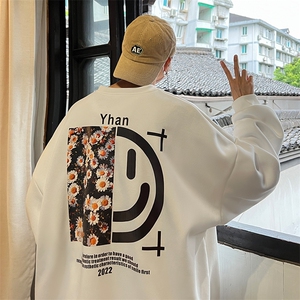 抖音供货、复合360克现货足印花圆领卫衣宽松 D223A-WY22879-P40图片