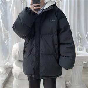 MY6139/P110冬季连帽宽松刺绣羊羔毛棉衣男大码面包服棉袄外套男图片