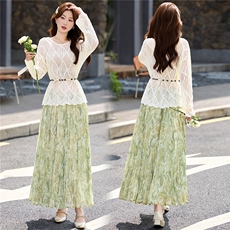 现货2026年春夏季新款时尚波西米亚风半身裙套装，女装套装/套裙，盈茜