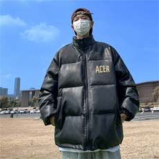 均可提供短视频高品质港风胶带百搭PU皮加厚棉衣PM35-p110控148，男装棉衣，星座508（原C305）