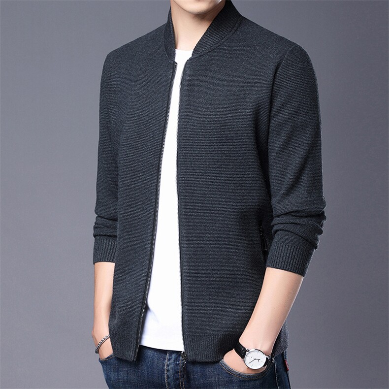 CM12075钱塘2020-2中年男士简约拉链商务休闲厚款针织衫P92图片