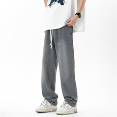 美式牛仔裤男水洗直筒抽绳高街休闲裤1001-1-Z015-P52，男装牛仔裤，星座1001-1