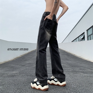 B221 美式ins高街暗黑小众多口袋直筒牛仔裤子 LK23049-P60 控78图片