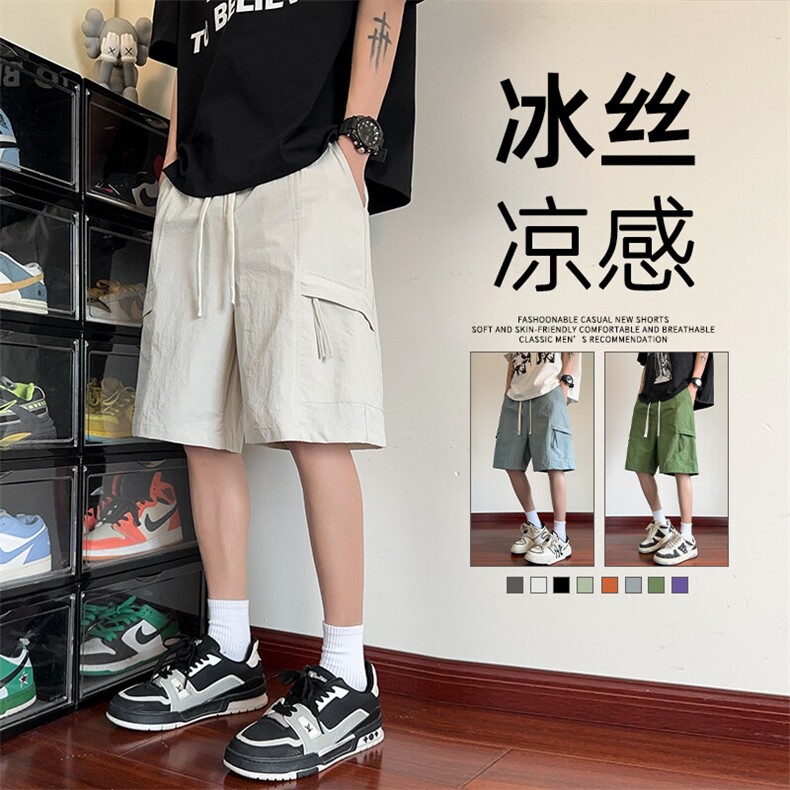 抖音品质休闲中裤男夏五分裤宽松直筒短裤A146-GY252特p22量大优,男装牛仔裤,HDA146