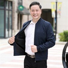 B-N9953男士2023年秋季新款长袖中老年休闲拉链夹克棒球领潮流P63，男装夹克，电商B360