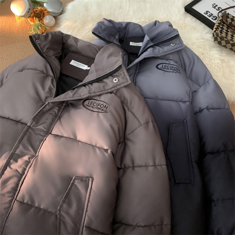 渐变棉衣立领棉服情侣棉袄冬装面包服男女外套3351-P80控118,男装棉衣,星座207