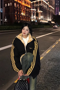 港风大码秋冬季新款男女立领加厚保暖棉服 XZ213-MY5529-P98控128图片