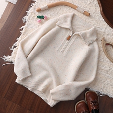 2025年秋季新款加厚点纱半拉链针织羊绒上衣时尚休闲,童装儿童羊绒衫,联起羊绒, 2025年秋季新款加厚点纱半拉链针织羊绒上衣时尚休闲,童装儿童羊绒衫,联起羊绒,