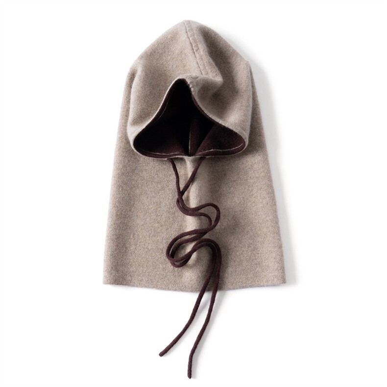 2025年秋季时尚百搭通勤简约休闲空气层双层帽，帽子，思琳羊绒