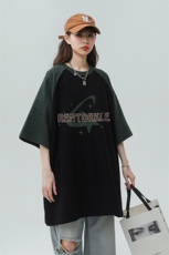 中性风23新款夏季时尚百搭宽松圆领印花潮流短袖T恤DT366P45控68，男装T恤，A247A